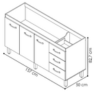 Balcao Sem Tampo Para Pia 160cm 9140 Branco Preto Mobbs