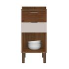 Balcão Simples 1 Porta Com Tampo Viv Luz Nogueira/ Off White