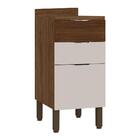 Balcão Simples 1 Porta Com Tampo Viv Luz Nogueira/ Off White