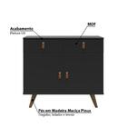 Balcão Skin Com 2 Portas E 2 Gavetas - Preto/garapa