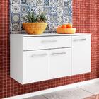 Balcão Suspenso Anita 03 Portas 01 Gaveta Branco - Poquema