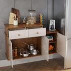 Balcão Suspenso Seleta Para Cozinha Com 3 Portas E 2 Gavetas