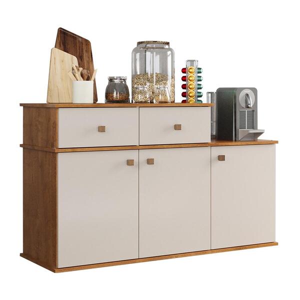 Balcão Suspenso Seleta Para Cozinha Com 3 Portas E 2 Gavetas