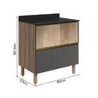 Balcao Tampo 2g Vidro 80cm Mdf Kali 16415 Nicioli