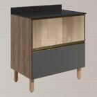 Balcao Tampo 2g Vidro 80cm Mdf Kali 16415 Nicioli