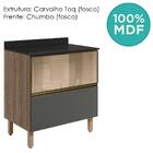 Balcao Tampo 2g Vidro 80cm Mdf Kali 16415 Nicioli