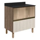 Balcao Tampo 2g Vidro 80cm Mdf Kali 16415 Nicioli