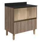 Balcao Tampo 2g Vidro 80cm Mdf Kali 16415 Nicioli