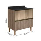 Balcao Tampo 2g Vidro 80cm Mdf Kali 16415 Nicioli