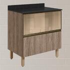 Balcao Tampo 2g Vidro 80cm Mdf Kali 16415 Nicioli