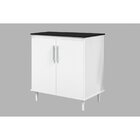 Balcão Tampo Fechado Pratico Branco/preto