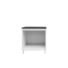 Balcão Tampo Fechado Pratico Branco/preto