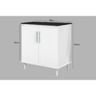 Balcão Tampo Fechado Pratico Branco/preto