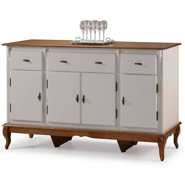 Balcão Texas 4 Portas 3 Gavetas Off White 175cm - 68277 Sun H