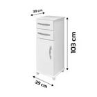 Balcão Tokio 2 Gavetas E 1 Porta Cor Branco