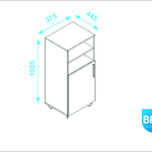 Balcão Trama 1 Porta 3 Prateleiras Com Pés Aramado Preto - Br