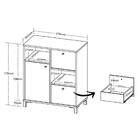 Balcão Valência Com 1 Porta Carvalho Grafito Branco