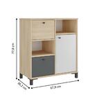 Balcão Valência Com 1 Porta Carvalho Grafito Branco