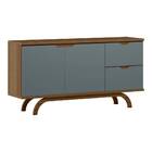 Balcão Vicenza 2 Portas 2 Gavetas Imbuia Cinza Bnn Decor