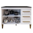 Balcão Virtus Com Tampo Kaiki Móveis Branco