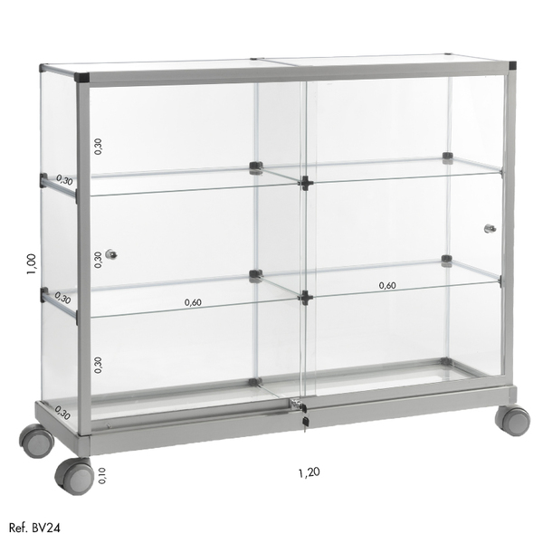 Balcão Vitrine Modulado Em Vidro - 1,20 X 1,00 X 0,30