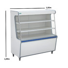 Balcão Vitrine Seco Expositor Art 100 Branco Faixa Azul