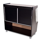 Balcão Vitrine Seco Expositor Art 100 Preto Faixa Amarelo