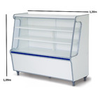 Balcão Vitrine Seco Expositor Art 120 Branco Faixa Azul