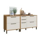 Balcões De Cozinha 100% Mdf 3 Portas Basculantes 4 Gavetas E