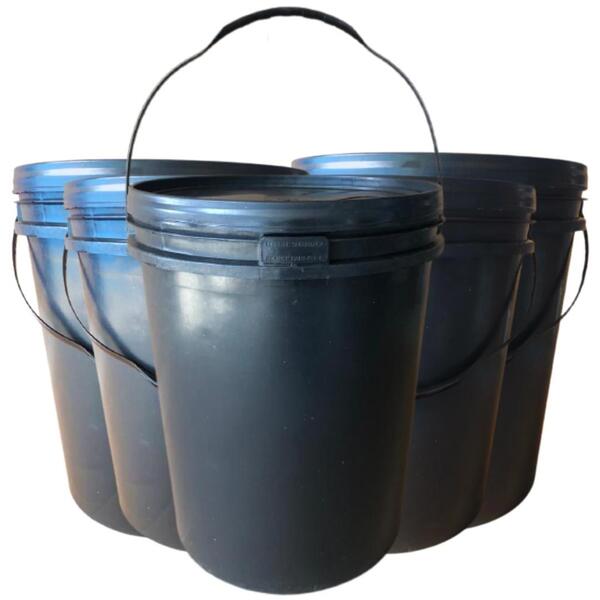 Balde 20l Multiuso Resistente Tampa Com Lacre E Alça - Kit Co