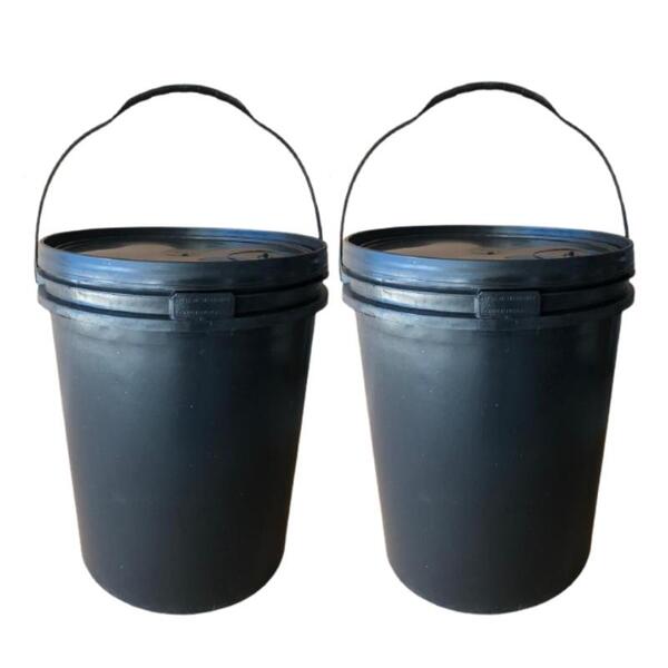 Balde 20l Multiuso Resistente Tampa Com Lacre E Alça - Kit Co