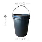 Balde 20l Multiuso Resistente Tampa Com Lacre E Alça - Kit Co