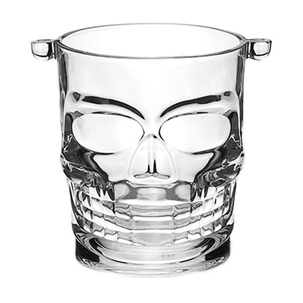 Balde Caveira De Vidro Para Gelo Com Alça 800ml Haüskraft