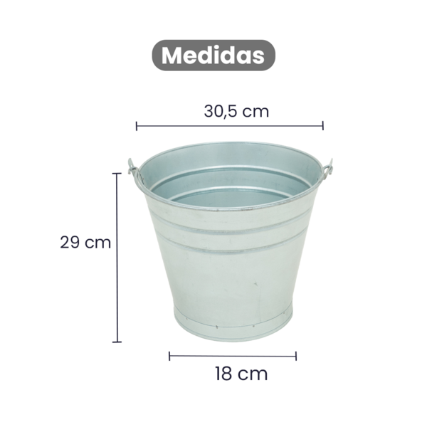 Balde Cônico Multiuso 12 Litros Aço Galvanizado - Gudim | Leroy Merlin