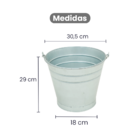 Balde Cônico Multiuso 12 Litros Aço Galvanizado - Gudim