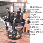 Balde Cooler Beer Duplo 4 Garrafas Alças Champanheira Luxo Pr