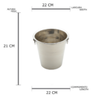 Balde De Gelo Aço Inox Champanheira Bebidas Cooler 4,5 Litros