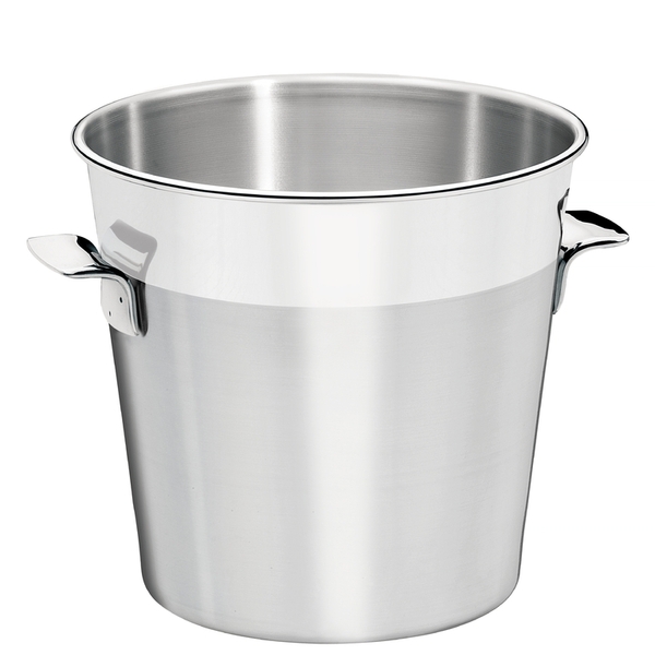 Balde De Gelo Em Aco Inox Fosco Com Borda Em Brilho 14 Cm 1,8
