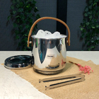 Balde De Gelo Inox Com Alça De Couro Forma Firenze 2 3l