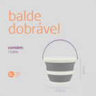 Balde Dobravel 5 Litros - Simplo Branco