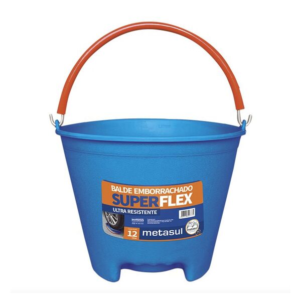 Balde Emborrachado Superflex - 12 Litros - Metasul