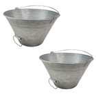 Balde Metal 10 Litros Com Pegador Kit 2 Uni Cimento Massa Agu