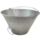 Balde Metal Chapa 10 Litros Pegador Mao Kit 3 Uni Cimento Mas