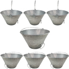 Balde Metal Vernizado 10 Litros Kit 7 Uni  Com Alça Pegador R