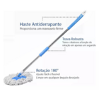 Balde Mop 360° Deend Profissional Com Esfregão E Pedal Azul -