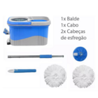 Balde Mop 360° Deend Profissional Com Esfregão E Pedal Azul -