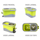 Balde Mop 360° Deend Profissional Com Esfregão E Pedal Verde