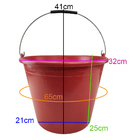 Balde Obra Limpeza 12 Litros Medidor Kit 5 Und Cimento Massa