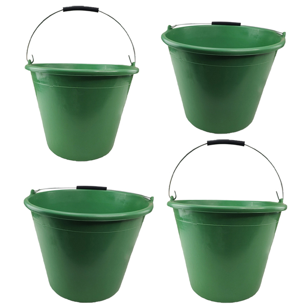 Balde Obra Limpeza Com Medidor 12 Litros Alça Reforçada Kit 4