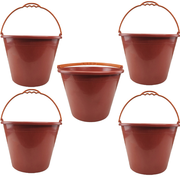 Balde Obra Limpeza Com Medidor 12 Litros Kit 5 Und Cimento Ma